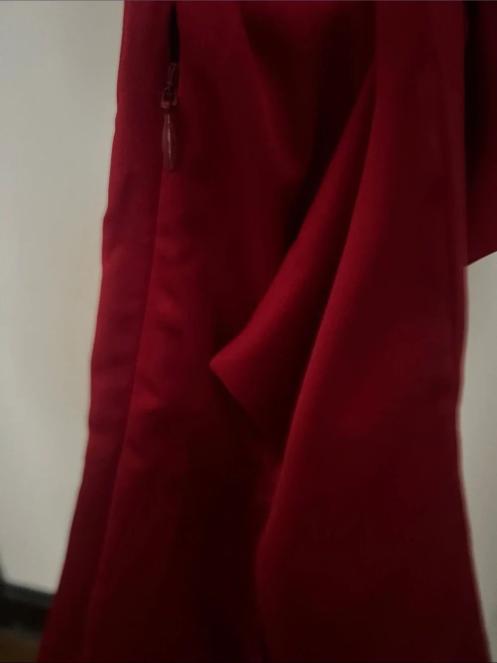 Deep Red Button-Front Blouse - Picture 4 of 5